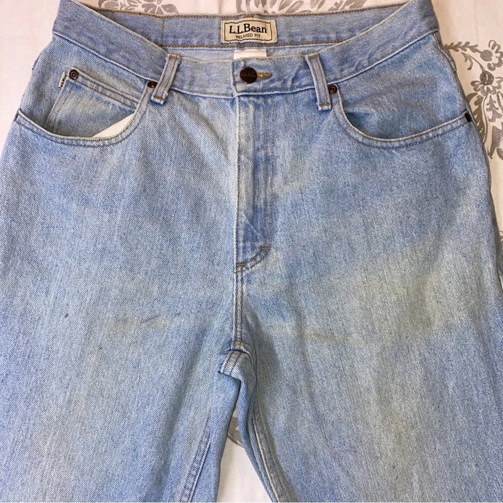 L.L. Bean Relaxed Fit Straight Jeans Men's Size 30x29 Blue‎ Stone Wash 5-Pocket